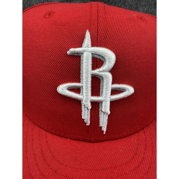Houston Rockets Hat Cap Adult Fitted 8 1/8 Red NBA Plain Logo New Era Basketball - Picture 3 of 13